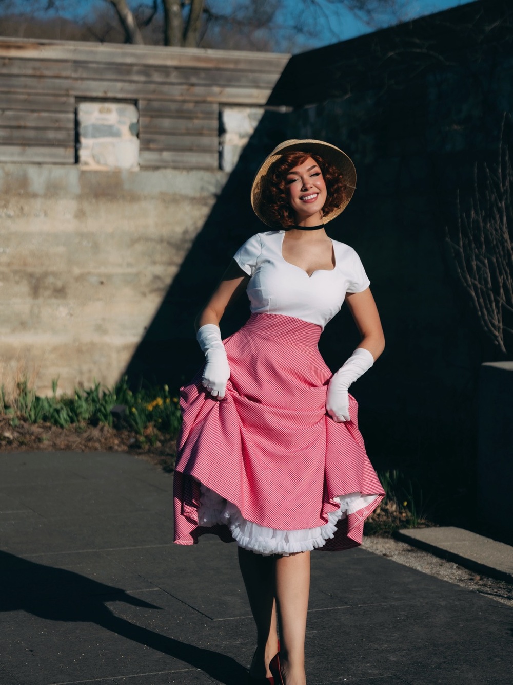 Vintage-Inspired 60s Retro Summer Gingham Picnic Dress